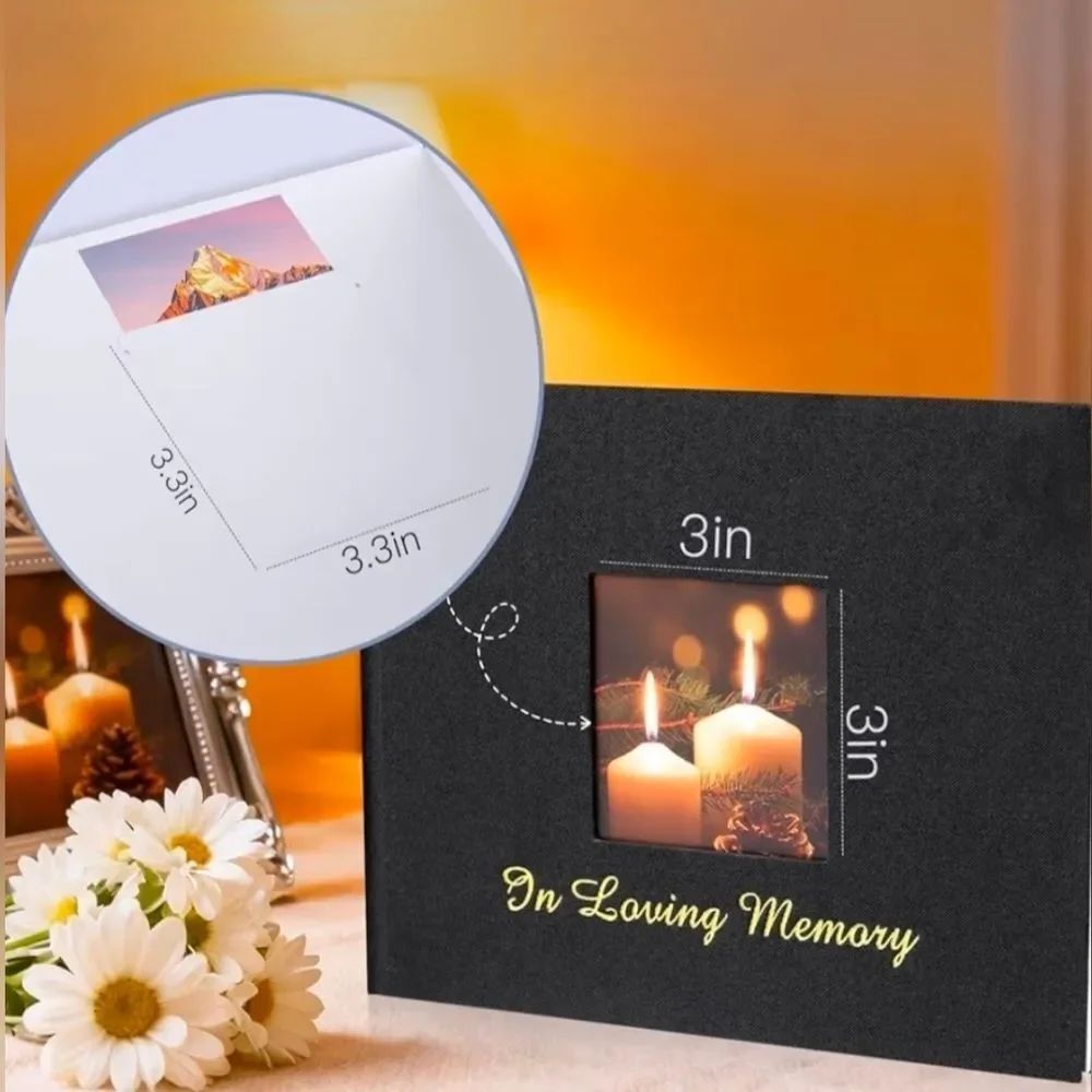 ☔️🔹️🅰️NIB Black Hardcover Linen Memorial Service Guest Book